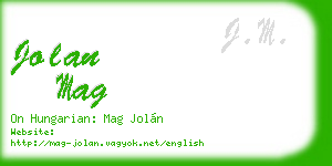 jolan mag business card